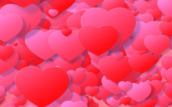 Red Pink Heart Valentine Day Abstract Background Hearts — Stock Photo, Image