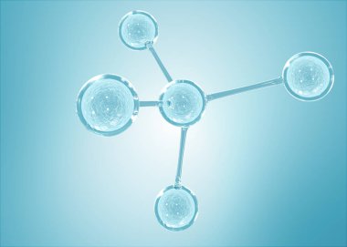 Bilim, kimya ve biyoteknoloji için molekül ya da atom temizliği. Soyut grafik illüstrasyon bilimi tıbbi arka plan 3D görüntüleme.