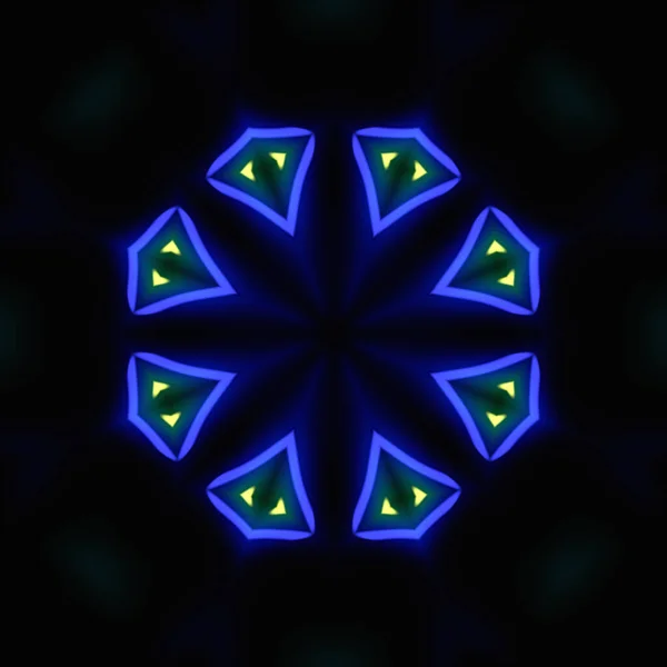 Неоновый Свет Окрашивает Бэкграунд Абстрактный Калейдоскоп — стоковое фото