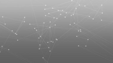 Soyut teknoloji ve bilim çokgeni düşük poligonal arkaplan nokta ve çizgilerle ton grisi.