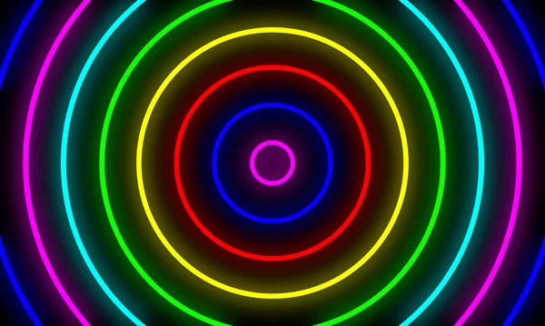 Abstract Colorful Neon Light Circles Background — Stock Photo, Image