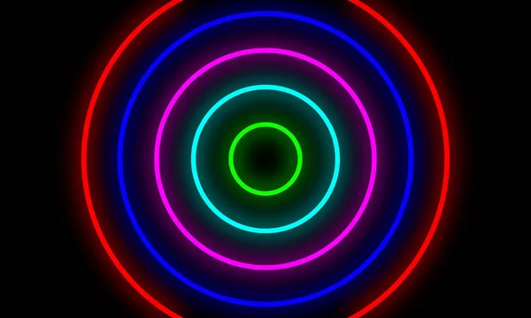 Abstract Colorful Neon Light Circles Background — Stock Photo, Image