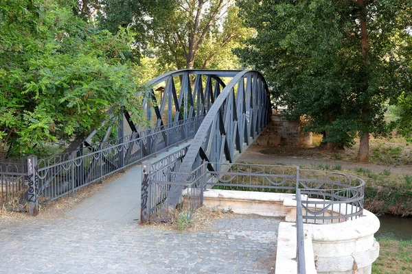 Pont Fer Teruel Acier Laminé Sur Rivière Turia Date 19Ème — Photo