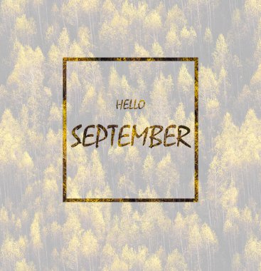 Merhaba, sarı arka plandaki Eylül. Grafik tasarımı