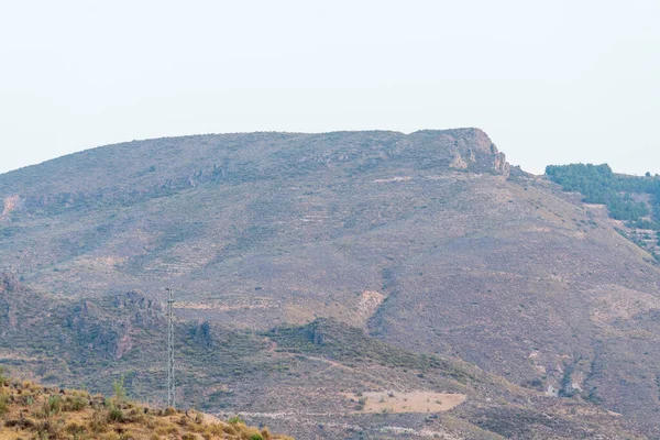 Zona Montañosa Sur España Montaña Está Cubierta Vegetación Árboles Cielo — Foto de Stock
