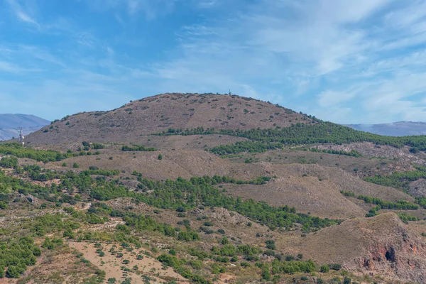 Bergige Landschaft Süden Spaniens Der Berg Ist Mit Vegetation Und — Stockfoto
