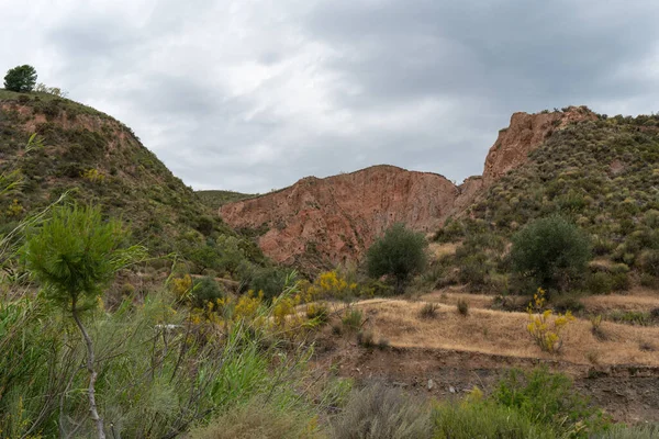 Paisaje Montañoso Sur España Las Montañas Están Fuertemente Erosionadas Una — Foto de Stock