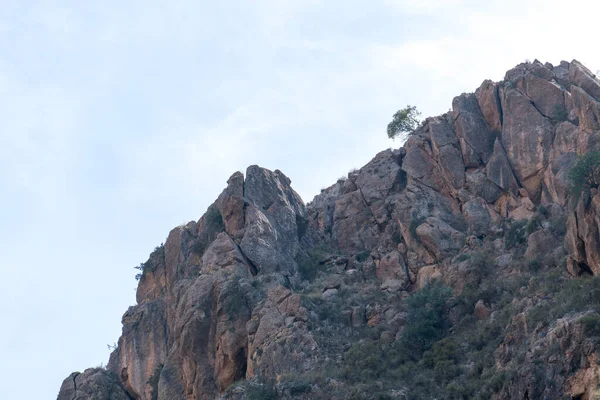 Paisagem Montanhosa Sul Espanha Arbustos Encosta Céu Está Limpo — Fotografia de Stock