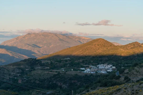 Ανατολή Ηλίου Ένα Ορεινό Τοπίο Στη Νότια Ισπανία Υπάρχει Ένα — Φωτογραφία Αρχείου