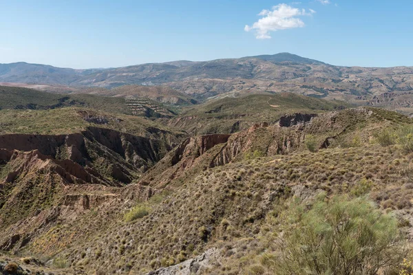 Горный Ландшафт Юге Испании Горы Покрыты Густой Растительностью Пустошь Области — стоковое фото