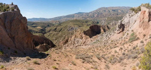 Berglandschap Het Zuiden Van Spanje Bergen Zijn Bedekt Met Struikvegetatie — Stockfoto