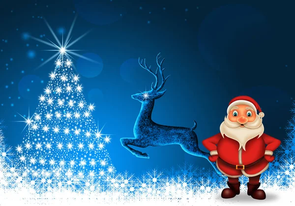 Merry Christmas Happy Christmas Santa Rendeer — Stock Photo, Image