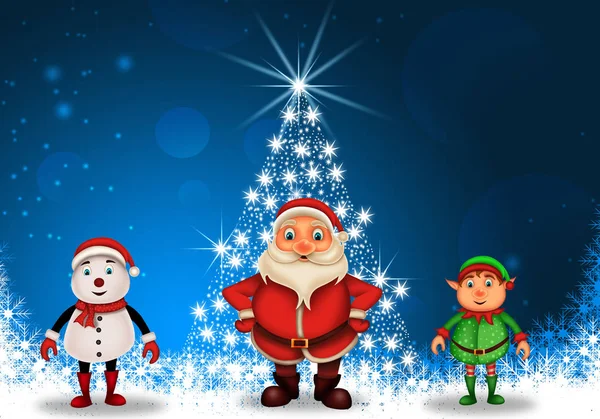 Merry Christmas Happy Christmas Santa Rendeer — Stock Photo, Image