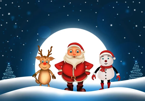  Neşeli Noel mutlu Noel Baba ile rendeer