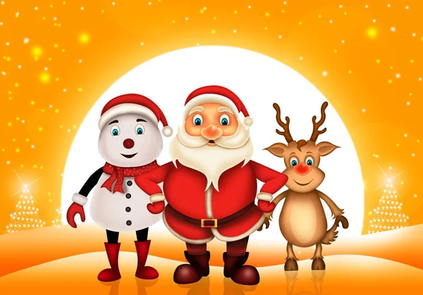 Merry Christmas Happy Christmas Santa Rendeer Cheerful Santa Claus Elvis — Stock Photo, Image