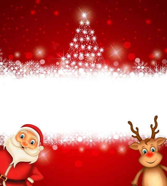 Buon Natale Felice Natale Babbo Natale Con Rendeer Allegro Babbo — Foto Stock