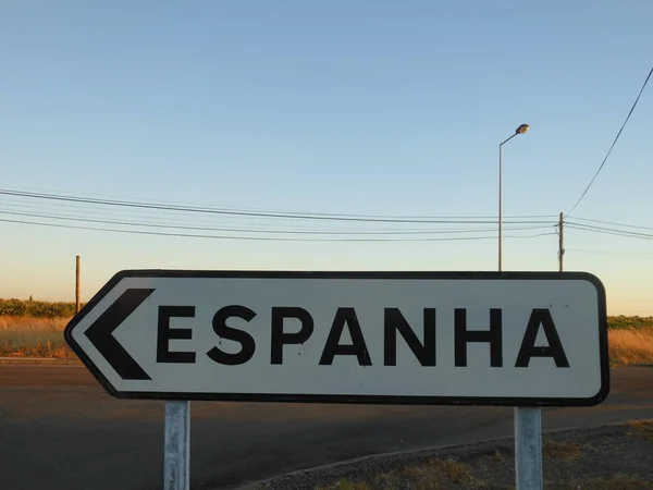 Traffic sign near the border indicating towards Spain