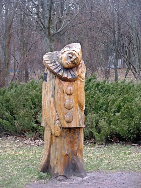 Estatua Madera Parque Años Victoria Ciudad Cherkasy — Foto de Stock