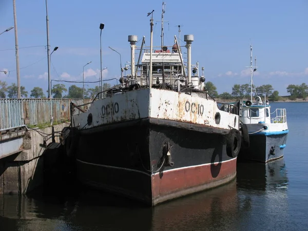 Velho Navio Rio Dnieper — Fotografia de Stock