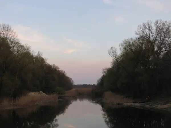 Bella Vista Sul Paesaggio Del Fiume — Foto Stock