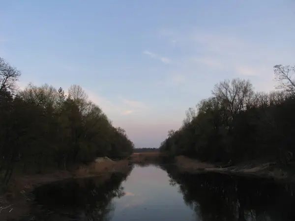 Bella Vista Sul Paesaggio Del Fiume — Foto Stock