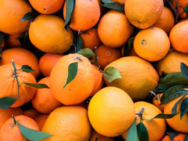 Güzel arka plan portakal, organik tarımı geliyor. Flatlay görünüm