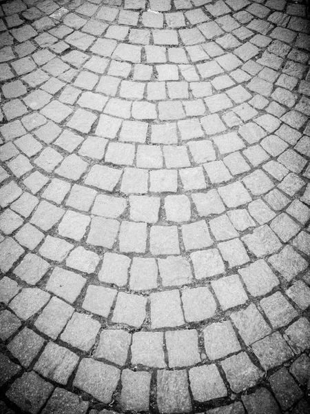 Ancient Type Road Paving Made Lava Stone Squares Harmoniously Semi — Stock Photo, Image
