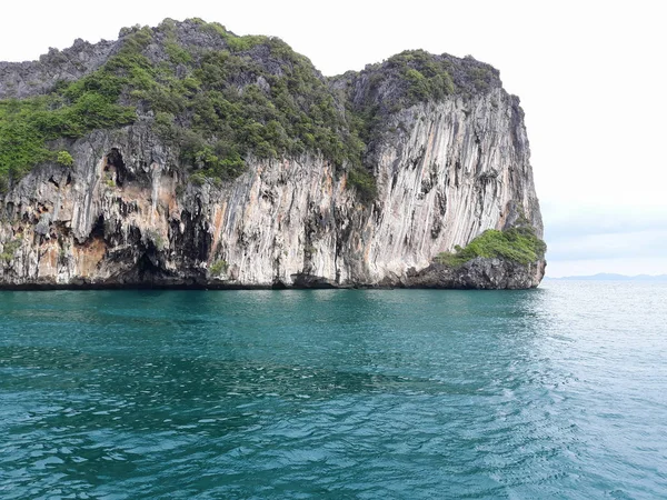 Verde Mar Azul Con Isla Cielo Tailandia — Foto de Stock
