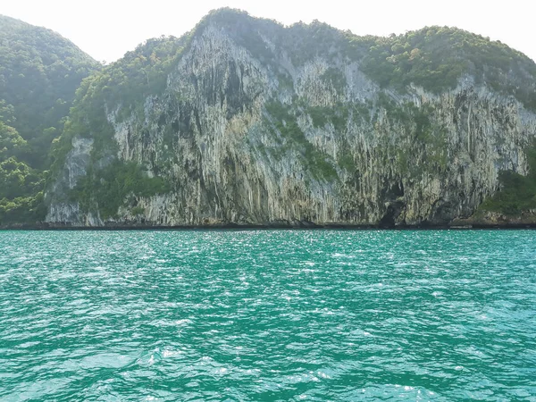 Mar Azul Verde Com Ilha Céu Tailândia — Fotografia de Stock
