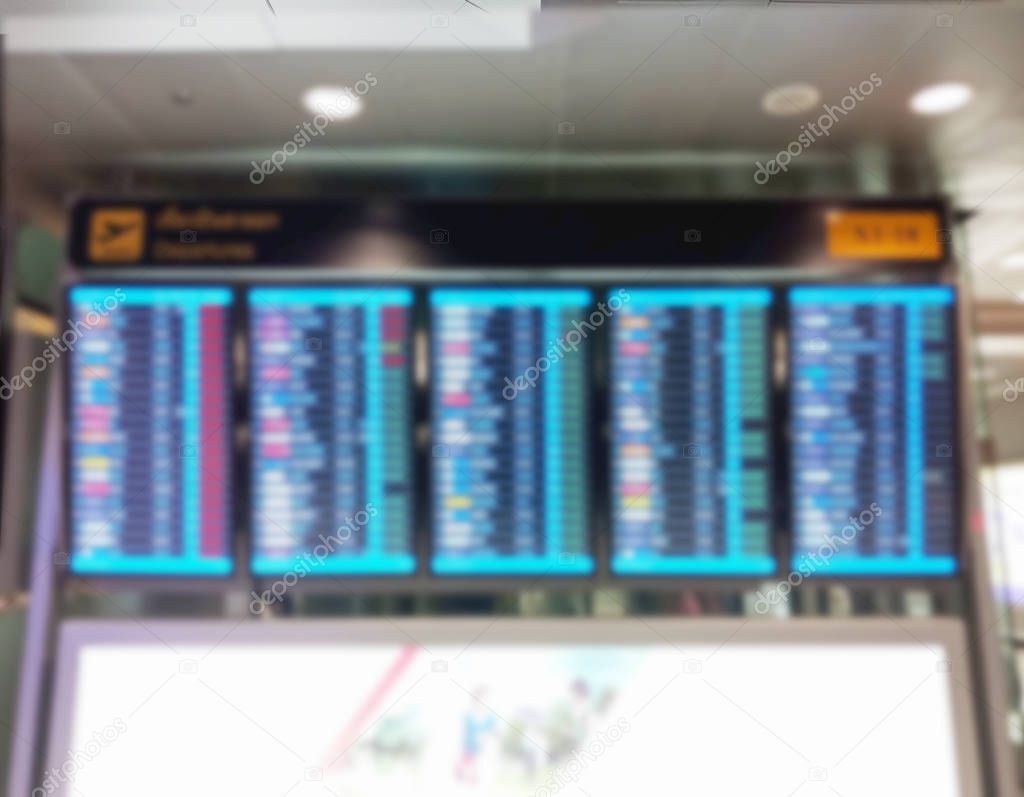 Blurred Flight information display board for background