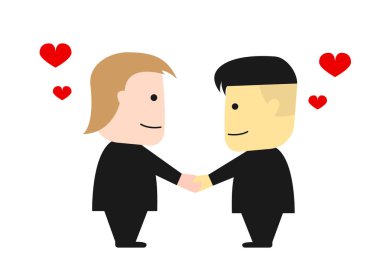 11 Haziran 2018; Donald Trump ve Kim Jong Un el sallamak, vektör sanat