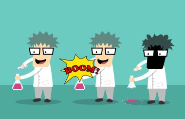 Bilim adamı evlat kaza deneme, vektör sanat