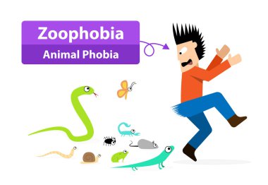 Zoophobia adam ne zaman şok bkz. hayvanlar, vektör sanat