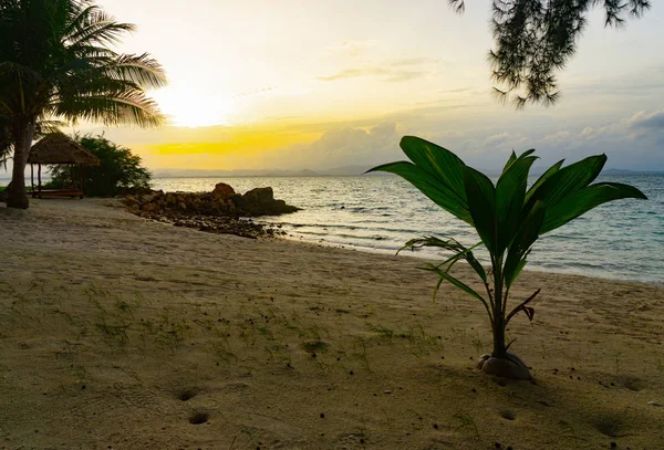 Arena Playa Cielo Atardecer — Foto de Stock