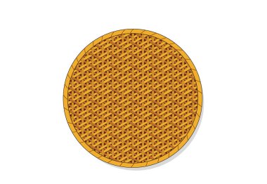 Üstten görünüm, göl kenarında daire rattan tepsi, vektör sanat 