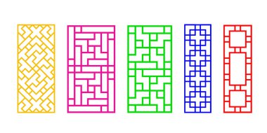 Dikdörtgenler Çin pencere çerçevesi, vektör sanat tasarım