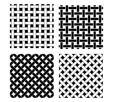 Seamless knot pattern in black and white, vector art clipart