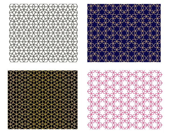 Set Seamless Islamic Pattern Vector Art Design — Stock Vector