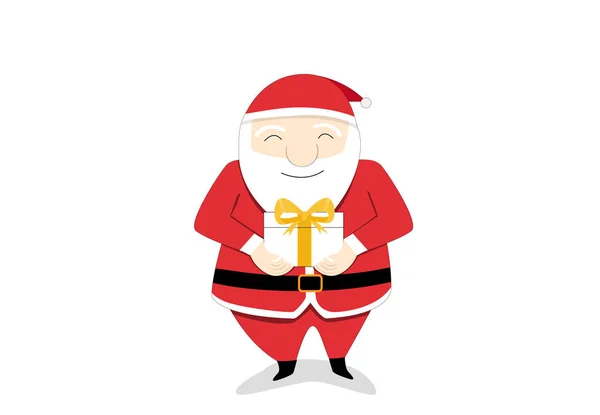 Isolated Santa claus send gift box to you, vector art