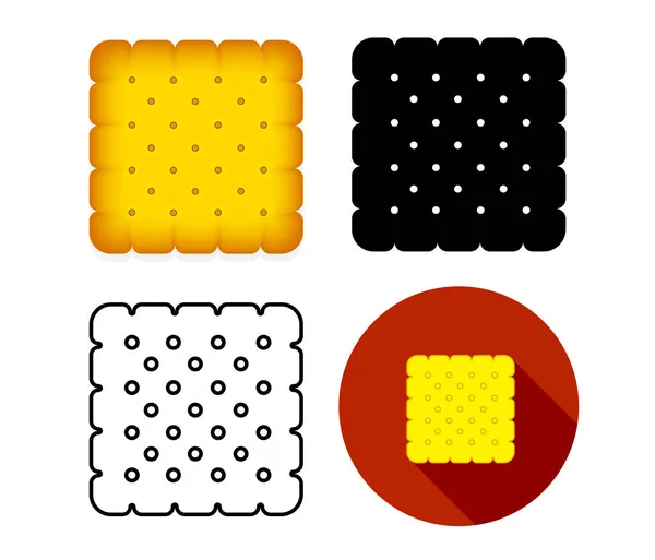 Set of biskut cracker icon, vector art — Stock Vector