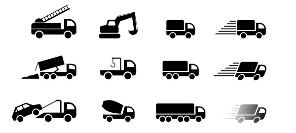 Set of truck service icon and sign, vector art — Stock Vector