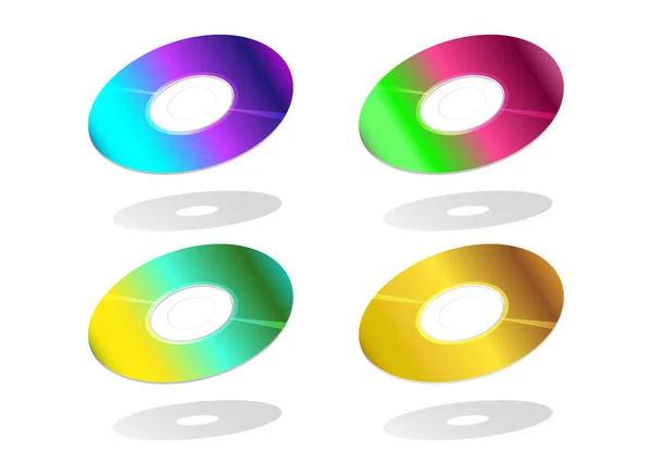 Perspektif, Beyaz yalıtılmış Cd disk, vektör sanatı — Stok Vektör