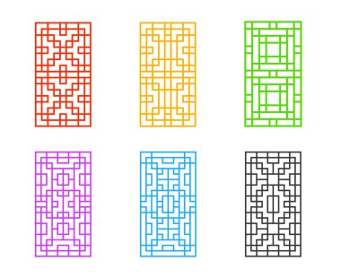 Kapı ve vektör için Çince pencere çerçevesini dikdörtgen yap