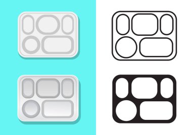 Beş delikli alüminyum yemek tepsisi.