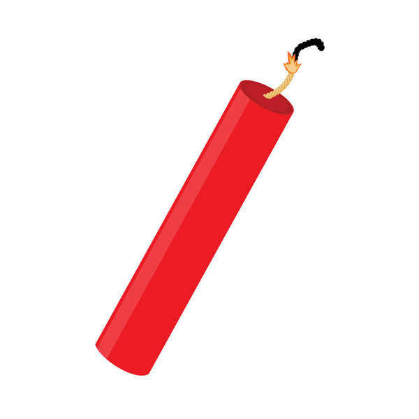 Red burning dynamite vector, dynamite stick, detonator, tnt vector