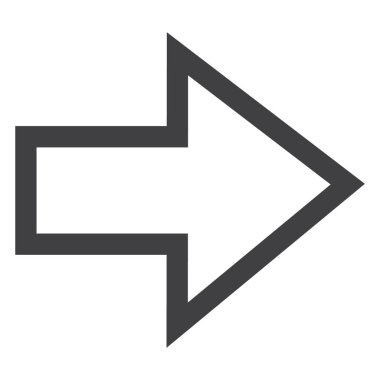 Vektör simgesi basit ok işaret, sembol. Sağa ok