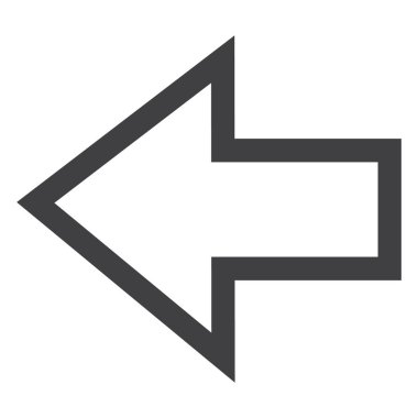 Vektör simgesi basit ok işaret, sembol. Sol ok