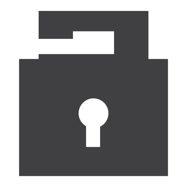 Öppnade Låssymbolen Vektor Säkerhet Tecken Symbolen Isolerade Enkla Platt — Stock vektor