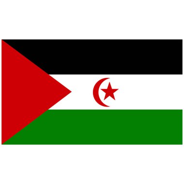 Vektör çizim Sahra bayrak simgesi beyaz arka plan üzerinde izole. Dikdörtgen Sahra ulusal bayrak. Bayrak düğmesini