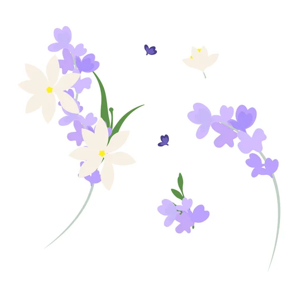 Festive Flower Composition White Background Vector Illustration — Stock Vector